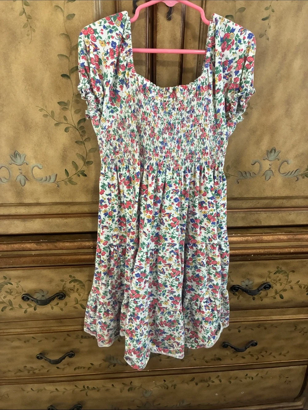 Polo by Ralph Lauren White Floral Smocked Girls' Dress